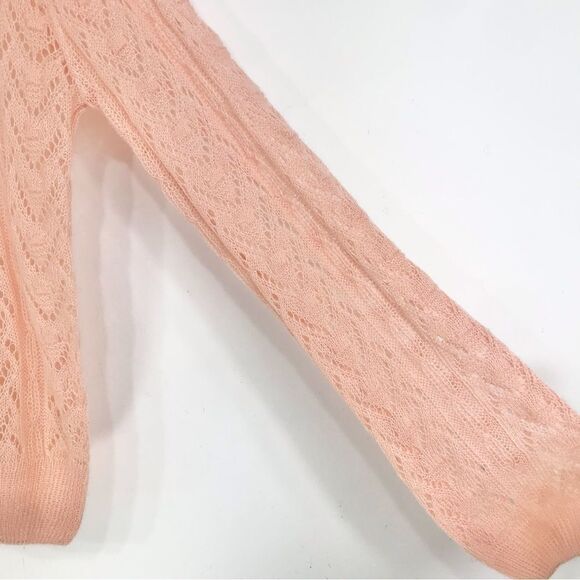 Listicle Pale Pink Ruffle Yoke Feminine Romantic Open Knit Pullover Sweater NEW - Picture 7 of 16